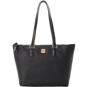 Dooney & Bourke Pebble Leather Wren Zip Tote Black